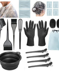 Pro At Home Hair Dye Kit 21 Pcs Set With Dye Brush 350ml Color Bowl Hair Clips Applicator Ear Covers Gloves Capes And Disposable Shawls