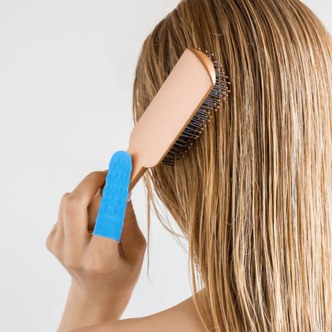 100 Pack Blue Nitrile Antistatic Finger Sleeves Hella Soft Fit And Rock Solid Protection For Electronics Assembly Cleanroom Tasks And Minor Wound Care Hands Down The Ultimate Shield used while brushing hair.