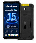 Rugged Android 15 Barcode Scanner With Slick 6 Inch Touchscreen 8 GB Ram 256 GB Storage Heavy Duty Handheld Pda showing front and back design.
