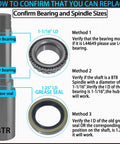 Front view of a trailer axle bearing kit with outer/inner bearings, grease seal, and dust cover for 1-1/16 in spindles