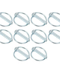 Heavy Duty Lynch Pin Set 5/16 By 1 3/4 Inch 10 Piece For Tractors Trailers Farm Trucks And Mowers Carbon Steel With Ring 8 Mm Pin Diameter 53 Mm Length Silver Tone, 10 pins