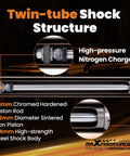 2 Inch Loaded Leveling Lift Struts For 2005-2023 Toyota Tacoma 2WD 4WD Upgrade, twin-tube shock structure details