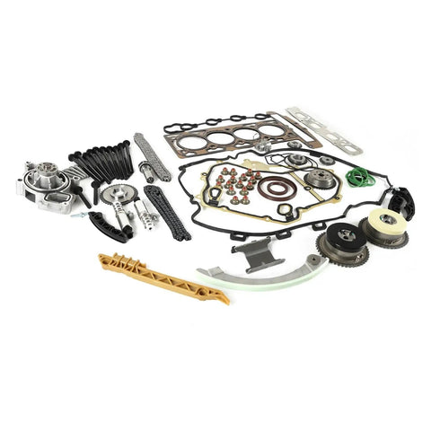 Upgrade Your Ride With This Timing Chain Kit And Head Gasket Bolts Set For Ecotec 2 Point Oh Liter Or 2 Point Four Liter Engines From 2009 To 2016 Models Made Strong With Alloy For Serious Long Life And Low Maintenance Under The Hood Anywhere., alloy timing chain kit with head gasket bolts, chains, guides, gears