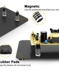 Magnetic Soldering Helping Hands With Flexible Arms And 360 Degree PCB Holder base with rubber pads and magnetic posts.