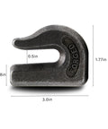 Side view of a G70 forged steel weld-on hook from Six Pack Three Eighths Inch Weld On Grab Hook Set With 6600 Lb Working Load Limit.