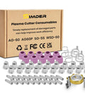 AG60P Plasma Cutter Torch Consumables Kit With Roller Guide Wheel Spacer, 55 Piece Pro Grade Set - 20 Nozzles, 20 Electrodes