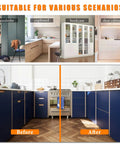 Kitchen renovation before and after using Magnetic Touch Latch 4 Pack For Push Open Cabinet Doors And RV Drawers, 5 lb pull strength