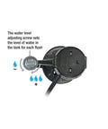 Heavy Duty Brass Shank Universal Toilet Fill Valve With Smooth Water Adjustment Dial And Preinstalled Washer For Real Quick Zero Hassle Swap Job In Matte Black Finish showing water level adjusting screw.