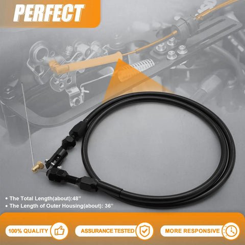 Beefed Up 36 Inch Stainless Braided Throttle Cable For LS1 Engines Chevy 1997 2007 Fits 4.8L 5.3L 5.7L 6.0L LS Swaps Black