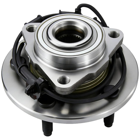 Front Wheel Bearing And Hub Assembly With Five Lugs For 2002 To 2005 Dodge Ram 1500 With ABS Low Runout OE Direct Replacement Hub