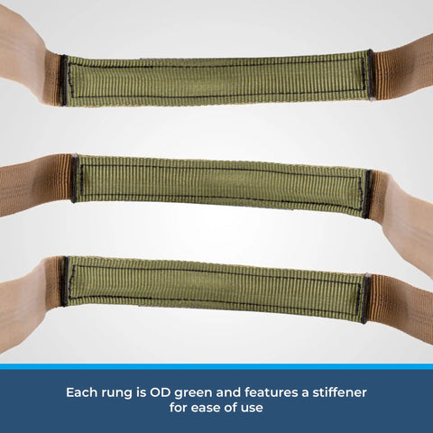 Ape Canyon Outfitters 3 Step Aider For Hunters And Arborists Lightweight Tree Climbing Tool Made In USA Coyote, OD green steps