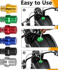 Six Pack Gas Cap Vent Tube Kit For Motorcycles And ATVs Aluminum Breather Hose in six colors shown on black bike