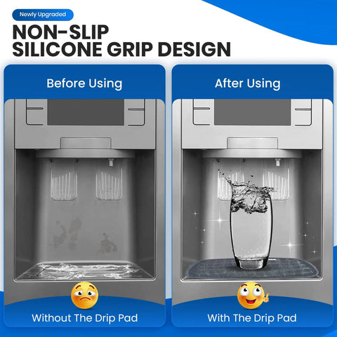 Refrigerator Drip Catcher Pad Two Pack Grey Rectangular Mat For Ice And Water Dispenser Pan Absorbs Water Drops Up To Four Times Its Weight, Prevents Spills And Mineral Build Up Easy To Clean Surface For Quick Maintenance And Long Lasting Durability