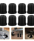 Small Wheel Caster Socket Inserts 0.98 Inch Plastic Stem Sleeves For Computer Chair Swivel Replacement in black, shown in set of eight.