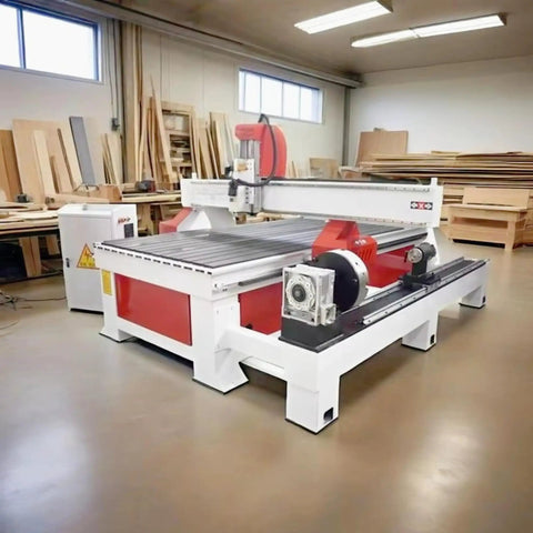 4 Axis CNC Wood Router Machine 1325 With Rotary Axis Beast in a workshop setting