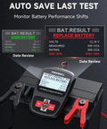 12V Car Battery Tester With 100 To 1100 CCA Load Test For Quick Battery Health Check Workhorse Battery Analyzer You Can Count On For Road Trips Daily Drives And Seasonal Maintenance, handheld unit with clamps on battery