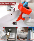 Using 25ft Heavy Duty Drain Auger Plumbing Snake With Drill Adapter For Sink in bathtub drain