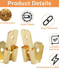 Heavy Duty 25 Pack Piggyback Spade Connectors Bulletproof Uninsulated Brass Quick Splice Tee Adapters showing brass construction and easy connection.