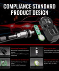 315MHz Tire Pressure Monitoring Sensor 4-Pack For Toyota Cars And SUVs No Fuss TPMS Replacement Kit OE Fit 2003-2019 close-up of sensor body and valve stem