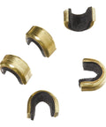 Five brass pieces from 5-Pack Bowstring Nock Set For Recurve And Compound Bows, Keeps Nock On String For Tight Groups, Improves Arrow Placement