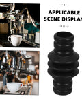 Replacement Heat Insulation Tube for steam wand shown beside coffee machine with cup, black rubber finish, easy to install
