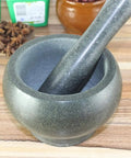 Granite Mortar And Pestle Set 6.3 Inch Black Grinding Stone For Spices Herbs Pesto Garlic Nuts Anti Slip Base Easy To Clean Durable Kitchen Must Have For Crushing Pills And Grinding Fresh Flavors