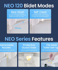 Image showing features of Self Cleaning Non Electric Bidet Attachment For Toilet Seat With Single Nozzle Rear Wash And Adjustable Water Pressure Blue Color For Easy Install No Brainer Upgrade To A Fresh Hygienic Bathroom