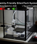 3D Printer Enclosure For Bambu Lab A1 Mini With Fume And Odor Control, ventilation cutout, and LED light in home setting