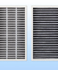 F1 Carbon Allergen Reduction HEPA Replacement Filter for Filtrete C01 T02, showing front and side view of filters