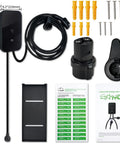 Level 2 EV Charger With 48 Amp 240V Power, Heavy Duty Metal Case, NEMA 14-50 Plug, Tesla Adapter, mounting accessories