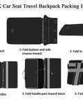 Step-by-step packing guide for Padded Car Seat Travel Bag For Airplane Travel With Shoulder Strap Heavy Duty Carrier