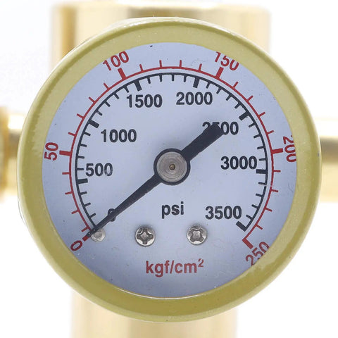 CO2 Gas Regulator With Full Copper Flowmeter For MIG TIG Welding, Adjustable 0 To 25 LPM, CGA-320 Bottle Connection, Durable Welding Gas Regulator Valve For Pro Welders pressure gauge close-up