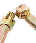 Close-up of One Pair Universal Front Steering Knuckle for ATVs Go Karts and Quad Bikes, heavy-duty metal spindle accessory replacement.