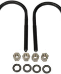 Rear Leaf Spring U-Bolt Kit For Jeep Models And Select SUVs, showing two U-bolts, nuts, and washers on a white background.