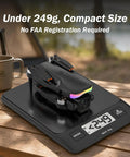 1080P Camera Drone With Built In Screen For Beginners on scale showing under 249g, compact design, no FAA registration needed