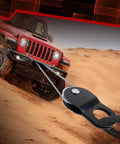10 Ton Winch Snatch Block For Offroad Recovery Beefy Heavy Duty Towing Pulley With 22000 Lbs Capacity Works With Steel Cable Or Synthetic Winch Rope Rugged Truck And Tractor Recovery Accessory Black used to pull a Jeep in sand