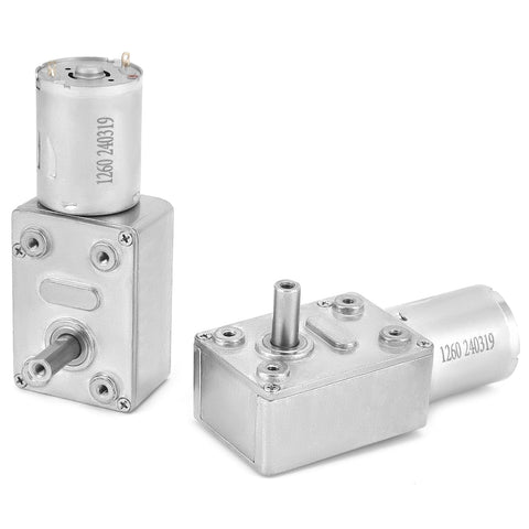 Beefy High Torque 12V DC Worm Gear Motor With 10 RPM Output D Shaped Shaft All Metal Gears A Real Workhorse For Heavy Duty DIY Projects And Industrial Use Low Noise Rugged Performance Dual Pack