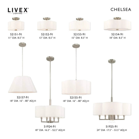 Three Light Brushed Nickel Ceiling Mount Fixture With Clover Shaped Off White Shade Modern Yet Classic Look For Kitchen Island Hallways Or Dining Room Bulbs Not Included display with dimensions.