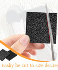 Cutting a Durable One Quarter Inch Thick Rubber Heel Repair Patch For Shoes Black No Slip Diamond Pattern 4 Pack shown close-up