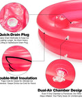 Close-up of Flamingo Inflatable Cooler For Pool Parties And Beach Luau Decor Holds Over 130 Cans 19 Gallons With Bottom Quick Drain