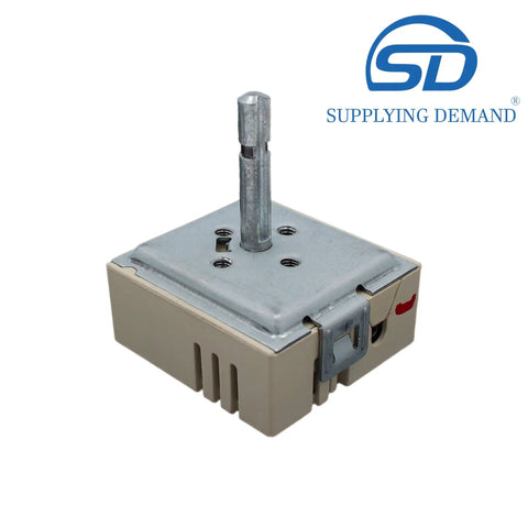 DG44 01008A 2886322 Electric Range Infinite Control Switch Replacement, beige housing, side view, model-specific, 240V 1250W 15A