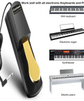Universal Sustain Pedal For Electronic Keyboards And Digital Pianos With Chrome Foot Pedal Gold Finish Heavy Duty Mechanism