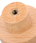 Bottom view of Round Beech Wood Cabinet Handles 4 Pack Circular Drawer Pulls 35mm Single Hole Mount Farmhouse Style Kitchen Cabinet Hardware.