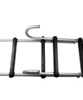 Removable Folding 5 Step Pontoon Boat Ladder With Anodized Aluminum Tubing Built Tough And Holds Up To 300 Lbs Stows Easily On Deck With Rail Mount Clips For Quick Access And Compact Storage. folded 5-step anodized aluminum pontoon boat ladder with rail mount clips