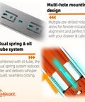 2 Pairs Soft Close Drawer Slides 10 Inch Heavy Duty Side Mount Full Extension Rails With Screws For Kitchen Cabinets 100Lb Capacity Anti Rust Long Lasting Silver Drawer Runners, multi-hole mounting design