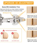 4 Pack 135 And 165 Degree Lazy Susan Hinges Slick Tool Free Clip On Setup For Corner Cabinets Smooth Operator Soft Close Bifold Design Knock Out Quick Install Project with 3D adjustment features.