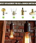 Universal fit for light controls, showing 2 Pack Solid Brass Lamp Switch Knobs Retro Key Style Turn Handles, showcasing various lamp fixtures.