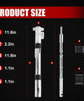 Automatic transmission steering column shift tube with plunger and bushing assembly; silver metal with black seals.