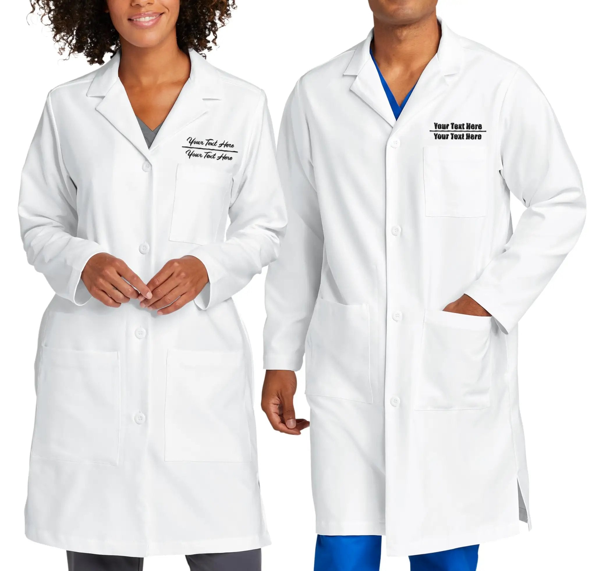 Personalized Embroidered Lab Coat For Men – Comfort Fit ✓