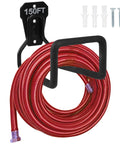 Heavy Duty Metal Garden Hose Holder Wall Mounted Outdoor Water Hose Reel Rust Proof Steel Hanger with 150FT red hose